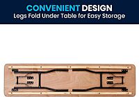 Flash Furniture Gael 6' Wood Folding Training and Event Table, Rectangular Folding Training Table with Smooth Clear Coated