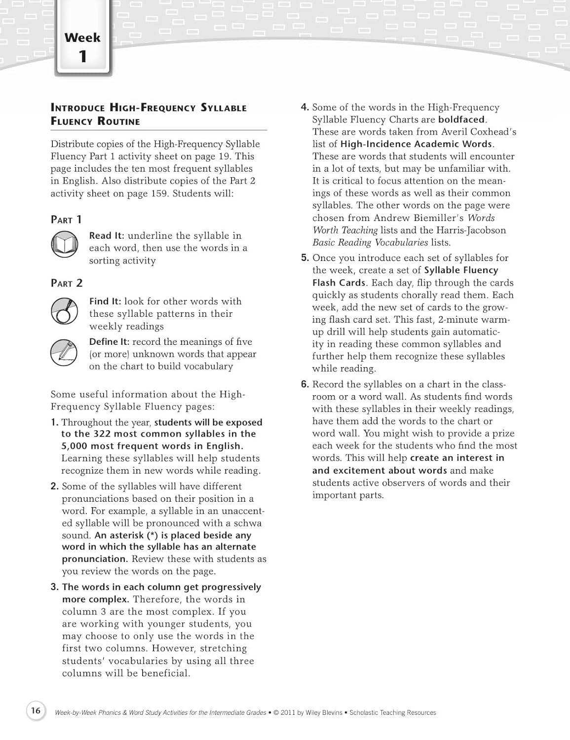 Scholastic Week By Week Phonics and Word Study for the Intermediate Grades, Grades 3-6