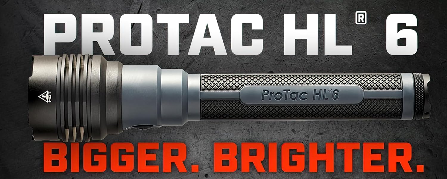 Streamlight 88132 ProTac HL 6 5,300-Lumen 80,000-Candela Rechargeable Flashlight with Y USB-C Cord and Wrist Lanyard, Black