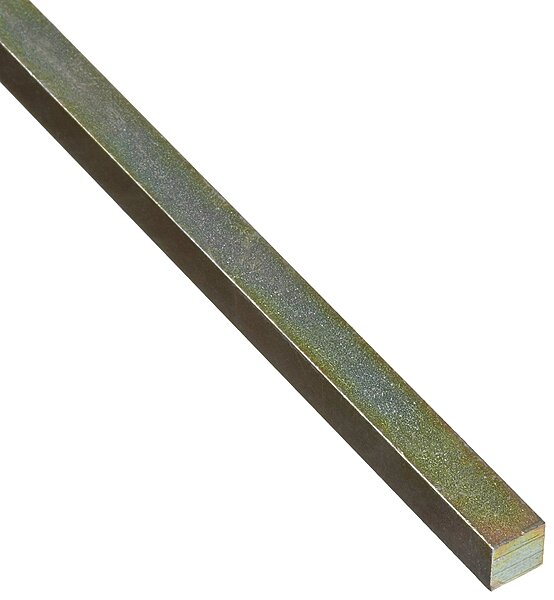 Steel Key Stock, Gold Dichromate Finish, Standard Tolerance, Metric, 12 mm Thickness, 12 mm Width, 12" Length (Pack of 4)