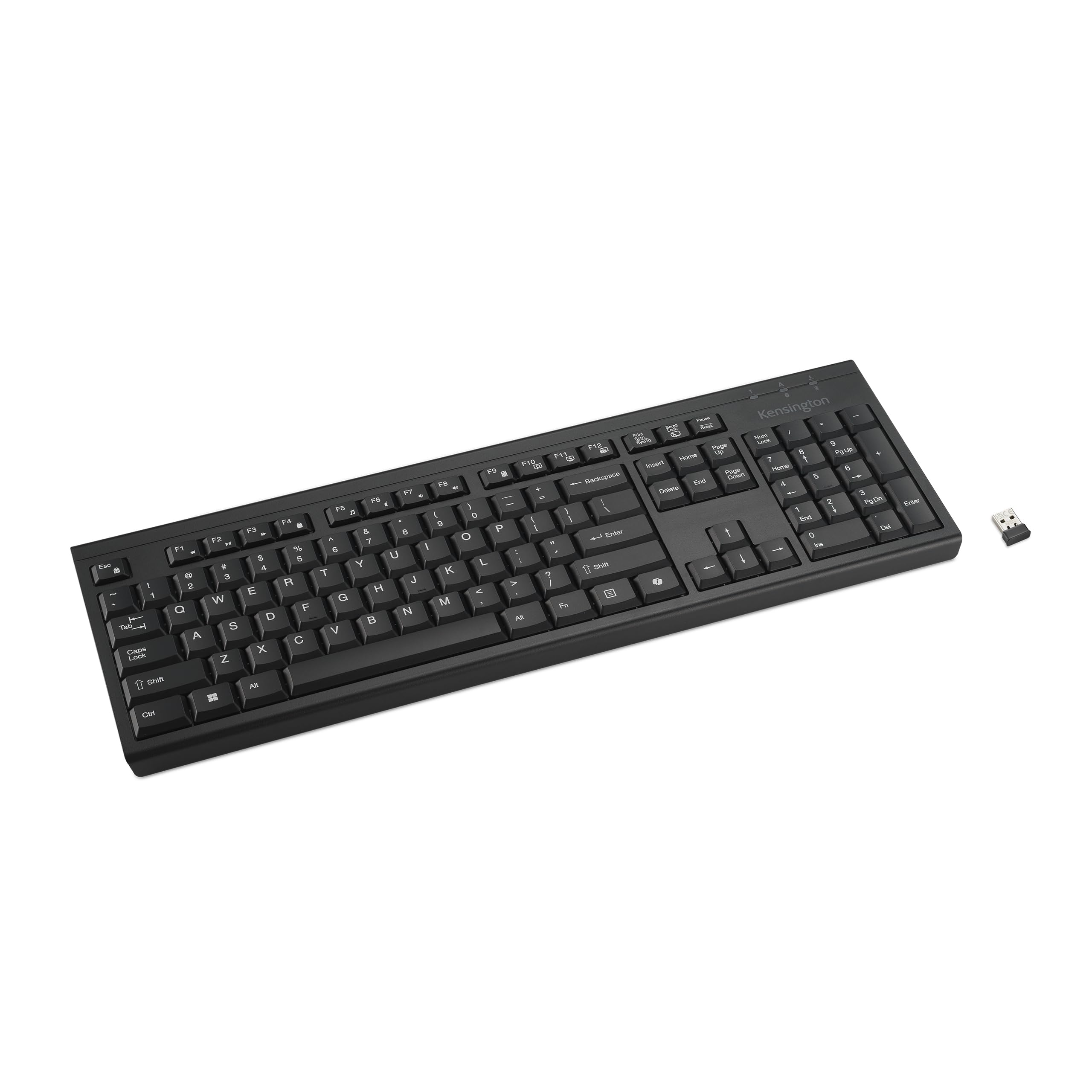 Kensington KB270 EQ Wireless Rechargeable Keyboard, Full-Size, Spill-Proof, 2.4GHz & Bluetooth 5.0 Connection