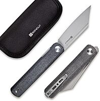 SENCUT Bronte Folding Pocket Knife with Front Flipper, 3.38 Inch 9Cr18MoV Reverse Tanto Blade
