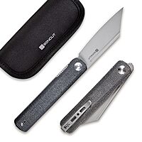 SENCUT Bronte Folding Pocket Knife with Front Flipper, 3.38 Inch 9Cr18MoV Reverse Tanto Blade