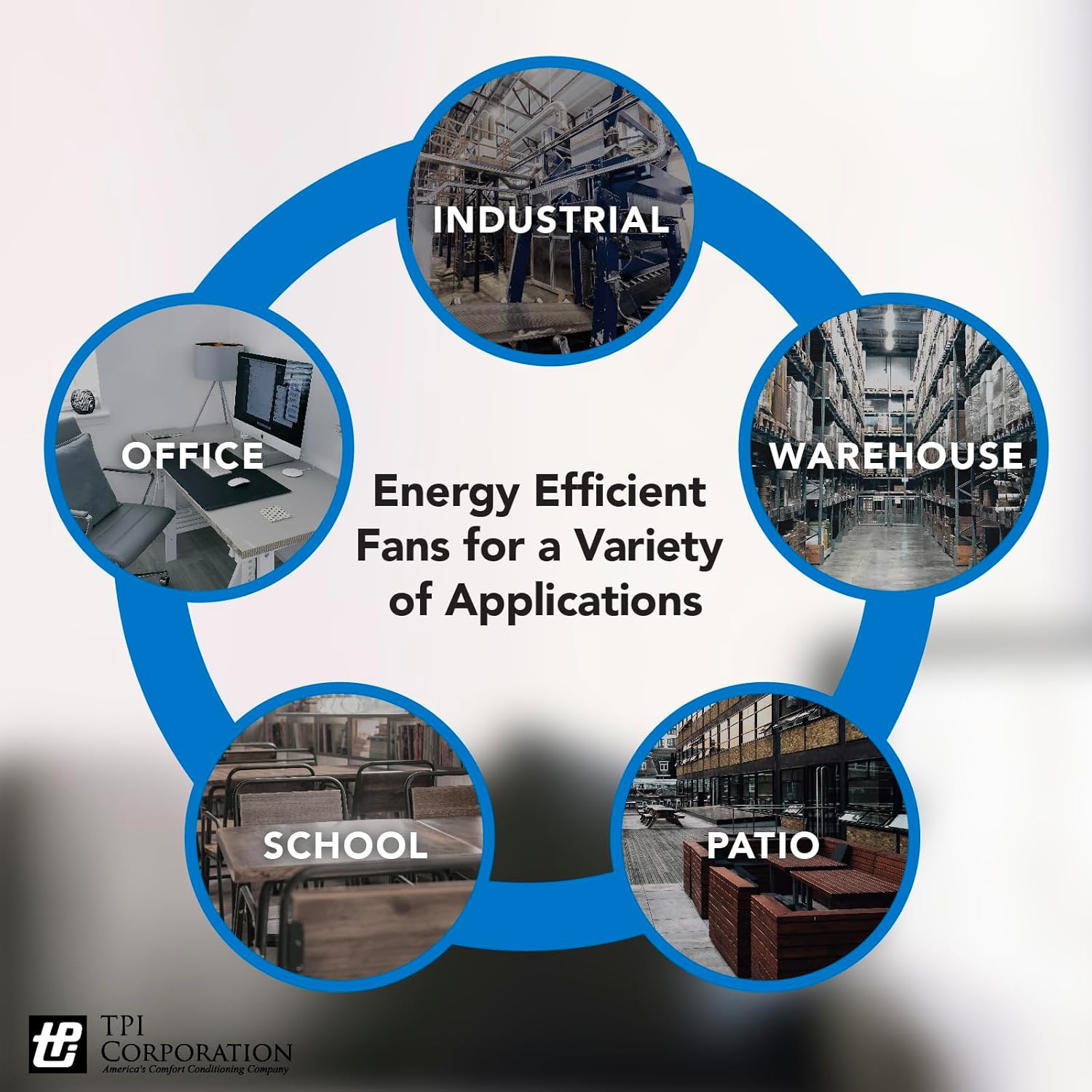 TPI Corporation ACU-30-P Unassembled Industrial Circulator and Pedestal Mount, Single Phase, 30" Diameter, 120 Volt,Grey