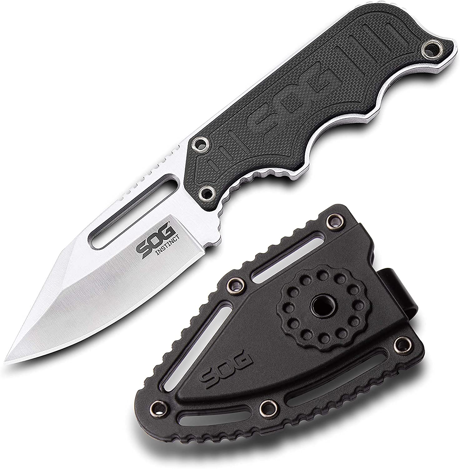 SOG Small Fixed Blade Knife - Instinct Boot Knife, EDC Knife, Neck Knife, 2.3 Inch Full Tang Blade w/ Knife Sheath and Clip