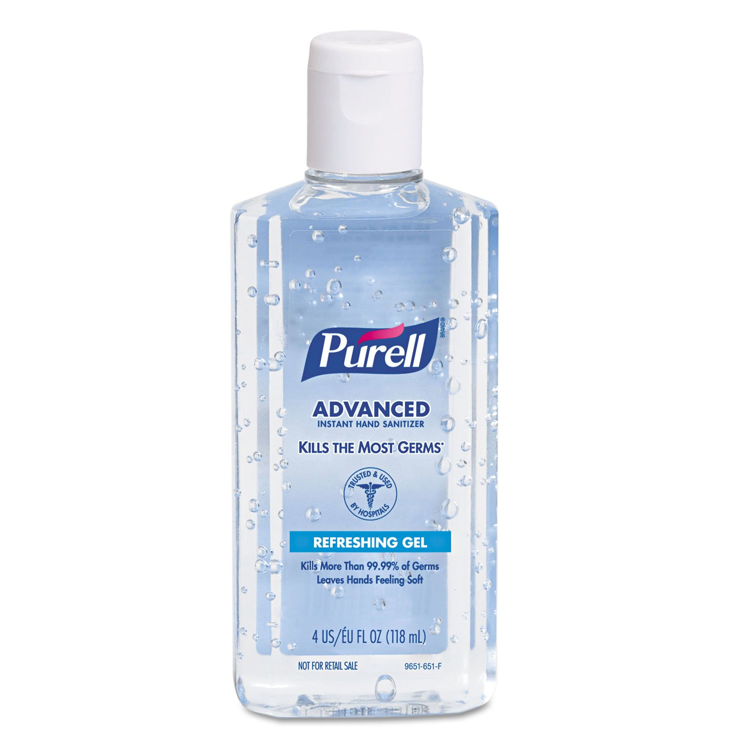 PURELL Advanced Hand Sanitizer Refreshing Gel for First Aid Providers, 4 fl oz Flip-Cap Bottle (Pack of 24) - 9651-24