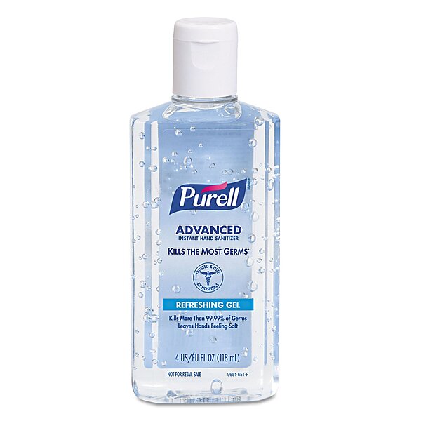 PURELL Advanced Hand Sanitizer Refreshing Gel for First Aid Providers, 4 fl oz Flip-Cap Bottle (Pack of 24) - 9651-24