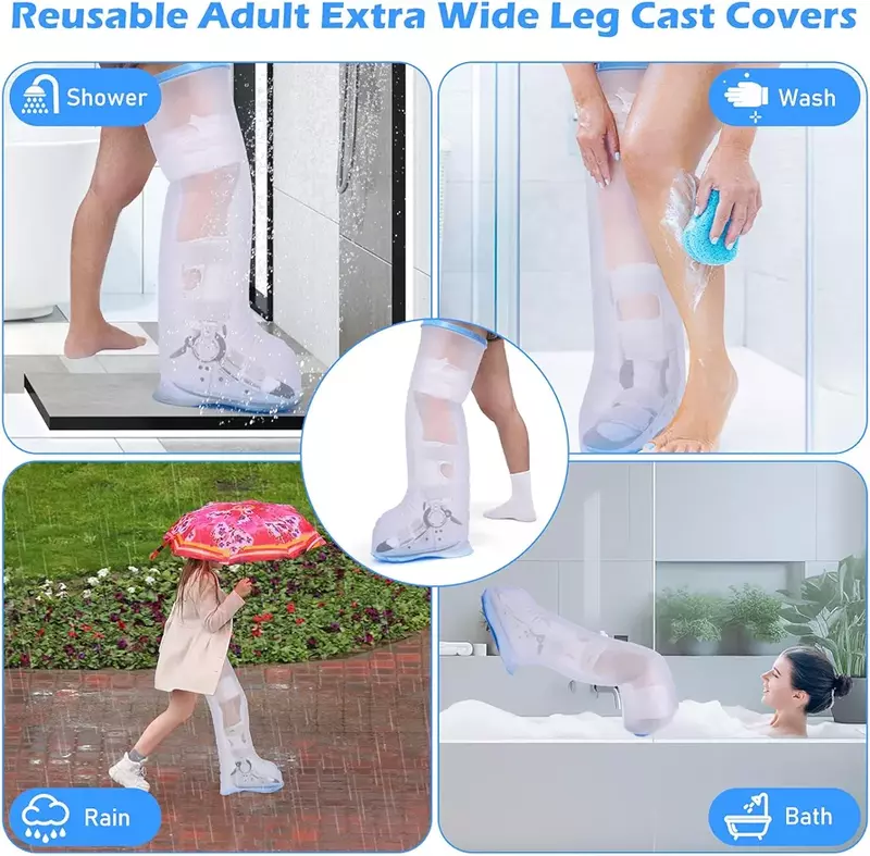 WATERPROOF CAST / BANDAGE PROTECTOR  TO PROTECT SURGERY SITES , WOUND & POP CAST - CALF, KNEE & LEG