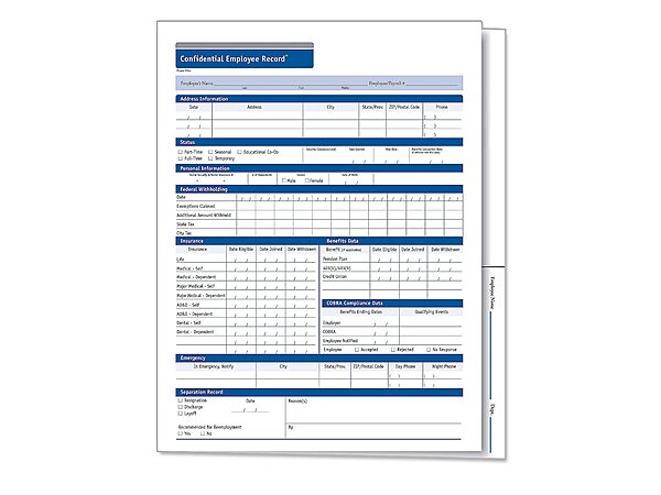 ComplyRight Confidential Employee Record Folders, 11 3/4in x 9 1/2in, Pack Of 25