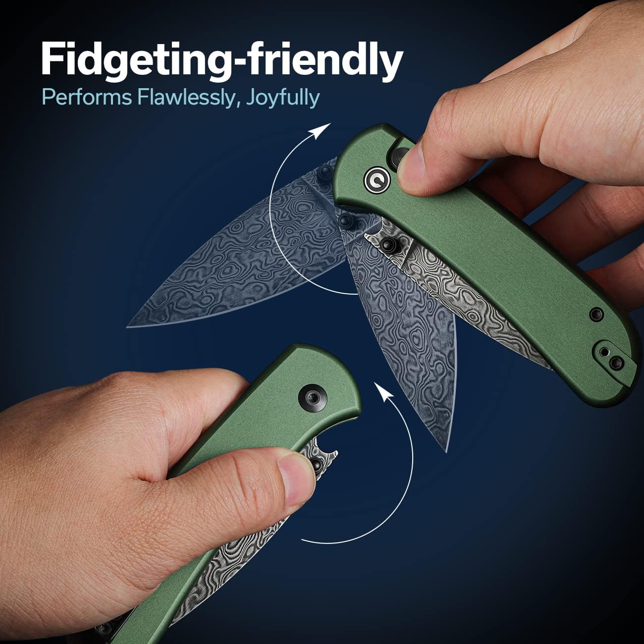 CIVIVI Qubit Pocket Folding Knife, Button Lock & Thumb Stud, 2.98" Blade, Aluminum Handle