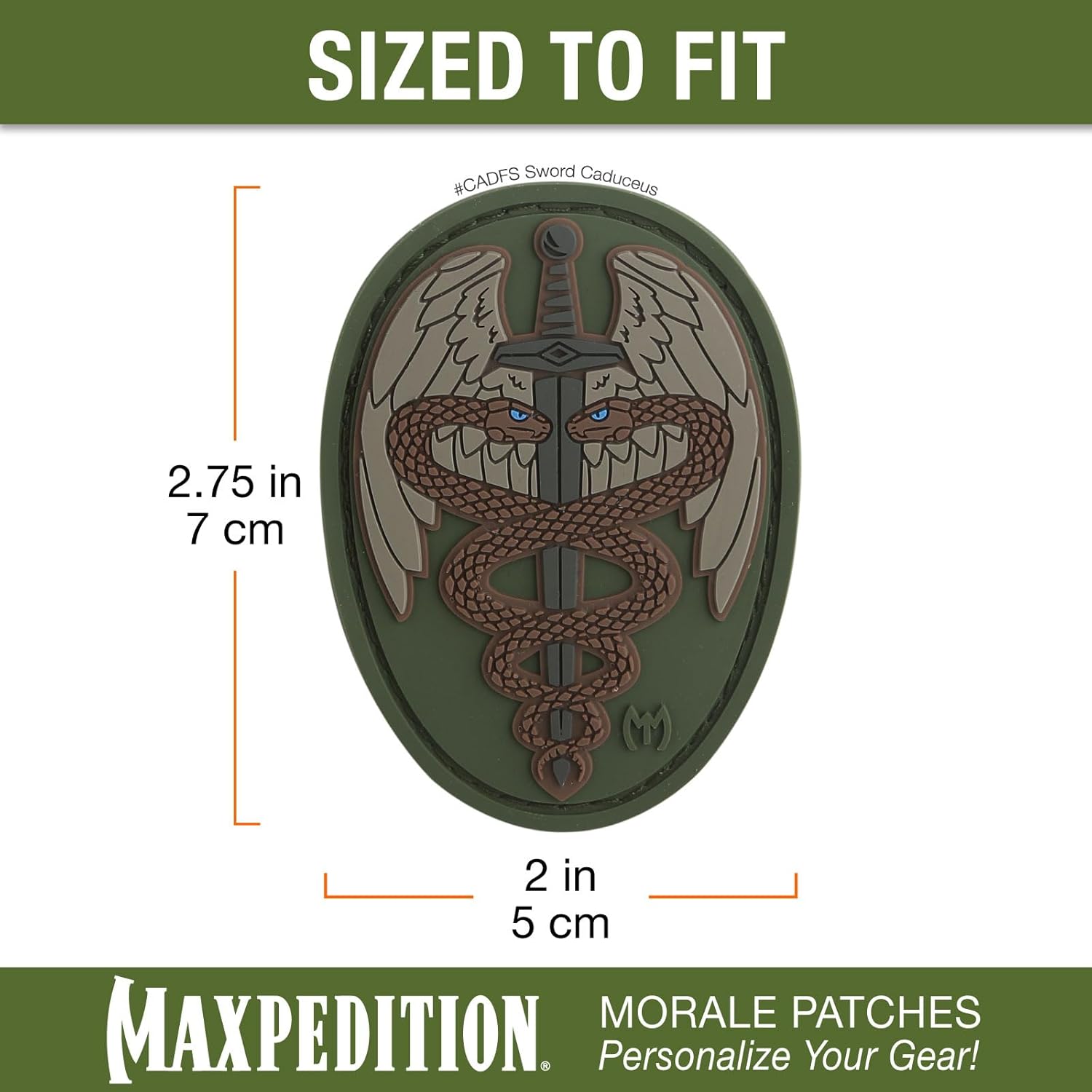 MAXPEDITION Sword Caduceus 3D PVC Morale Patch