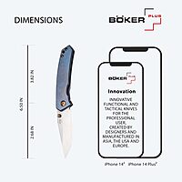 BÖKER PLUS Canoe - pocket knife with titanium handle scales - folding knife with CPM-S-35VN blade - small knife with clip