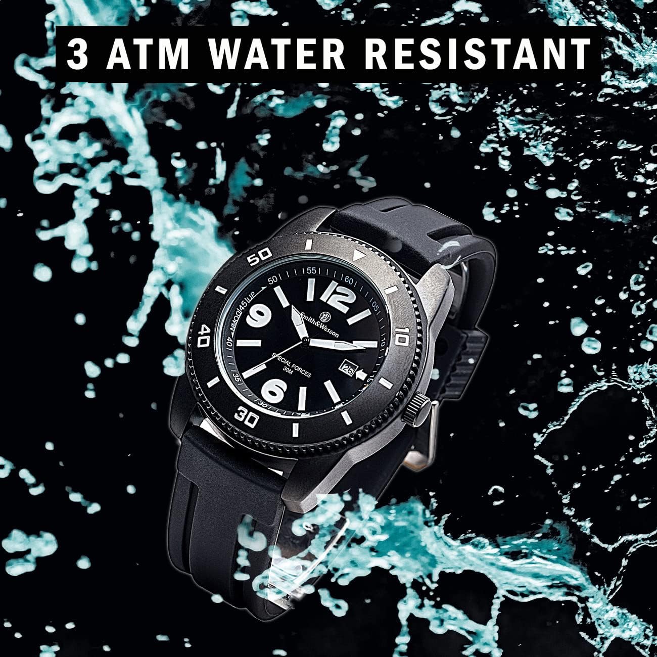 Smith & Wesson Paratrooper Men's Watch, 3ATM, Stainless Steel Caseback, Japanese Movement, Tactical Watch, Scratch Resistant