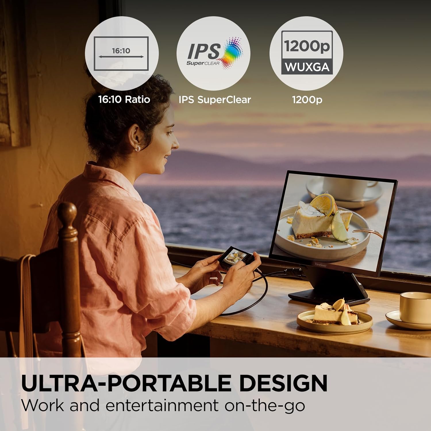 VIEWSONIC ColorPro Portable Monitor Pantone Validated, Factory Calibrated