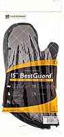 San Jamar Bestguard Oven Mitt with Reinforced Webguard Plus, Cotton, 15 Inches, Black