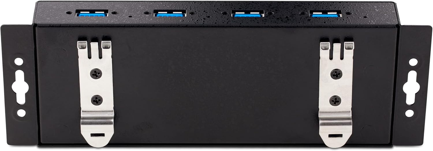 StarTech.com 4-Port Industrial USB 3.0 5Gbps Hub, Rugged USB Hub with ESD Protection, DIN/Wall/Desk Mountable USB-A Hub