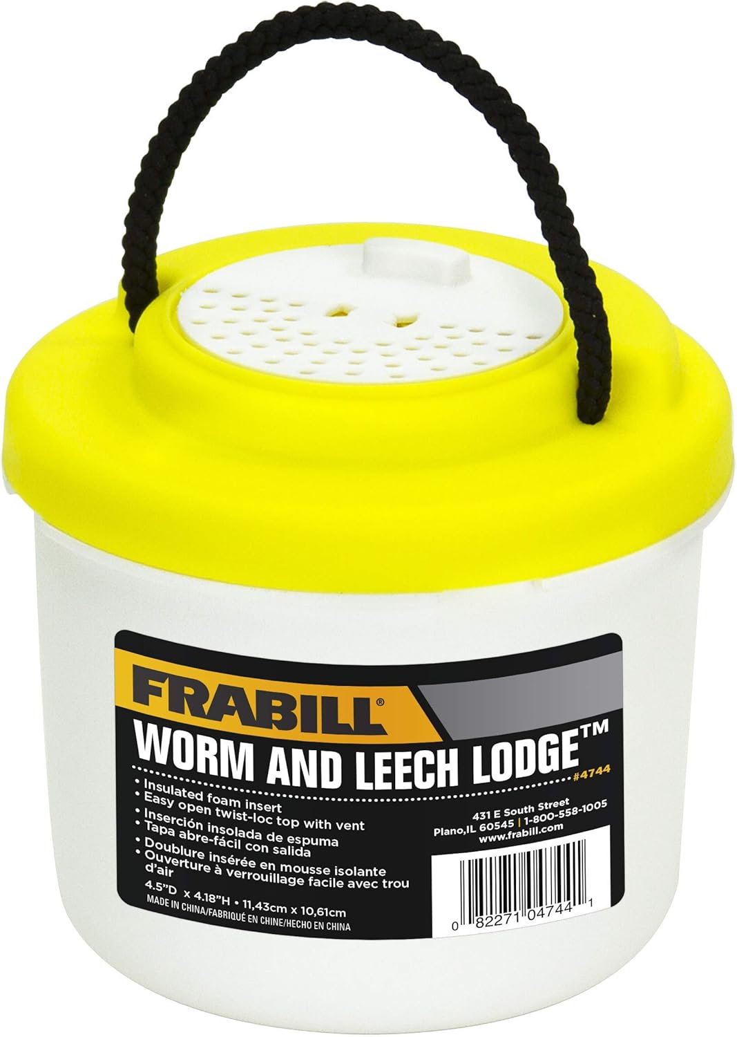 Frabill 4744 Compact Live Bait Container, Yellow/White