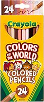 Crayola Colors of the World Colored Pencil Set (24ct), Skin Tone Colored Pencils for Kids, Coloring Book Pencils