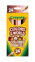 Crayola Colors of the World Colored Pencil Set (24ct), Skin Tone Colored Pencils for Kids, Coloring Book Pencils
