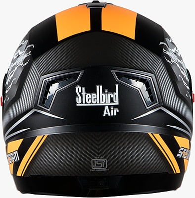 STEELBIRD SBA-1 STORM GLOSSY BLACK/ORANGE C/V (L)