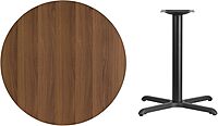 Flash Furniture Graniss 36'' Round Mahogany Laminate Table Top with 30'' x 30'' Table Height Base