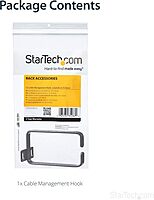 StarTech.com Vertical Server Rack Cable Management D-Ring Hook - Steel, Black