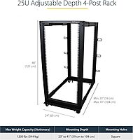 StarTech.com 4-Post Mobile Open Frame 19in Server Rack