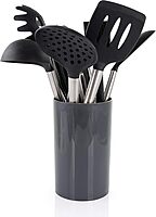 MegaChef Tool Black Utensil Set, 14 Piece, Gray and Stainless Steel