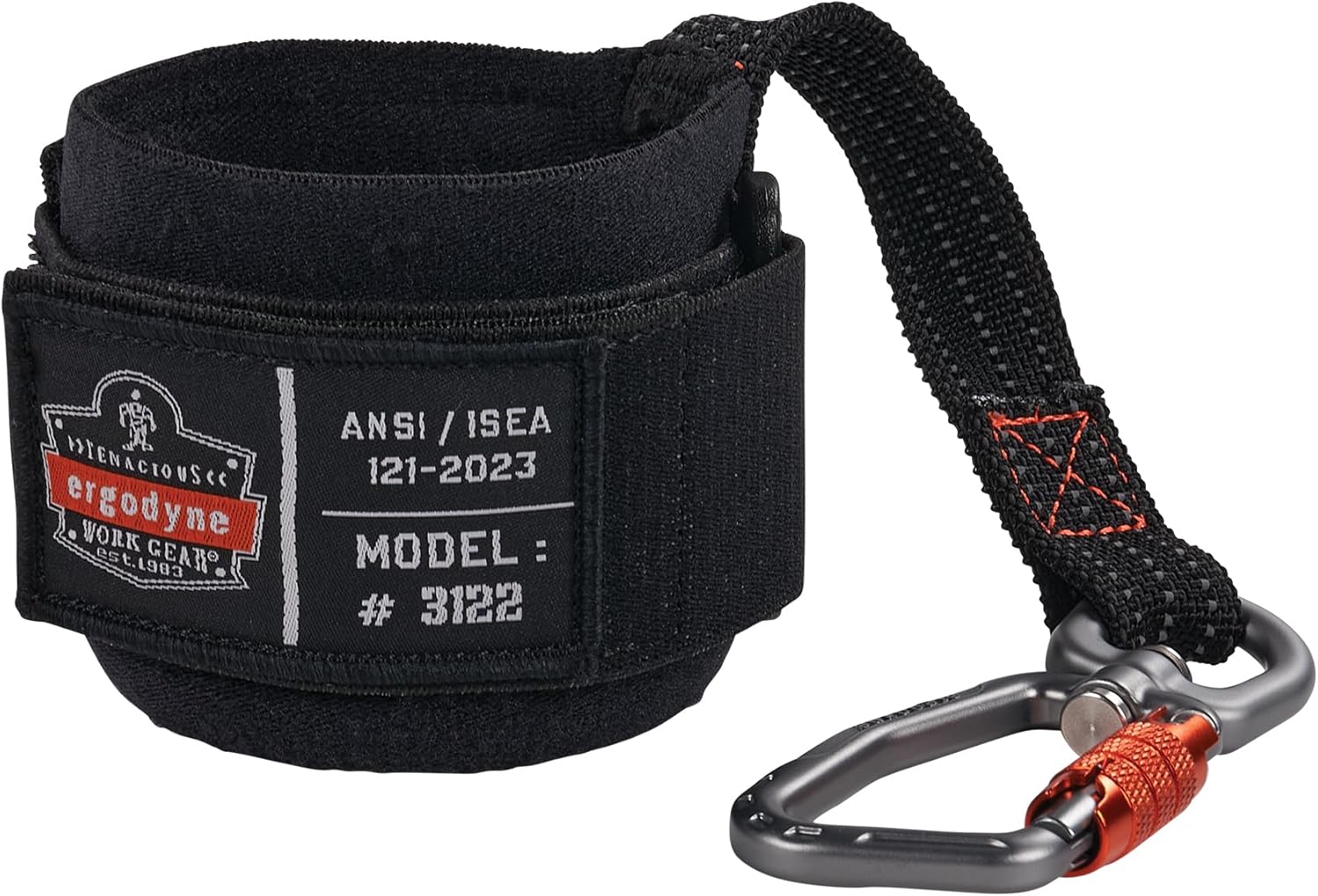 Ergodyne Squids 3122 Wrist Tool Lanyard, Carabiner Tool Tethering Attachment, Tool Weight Rating 5lbs