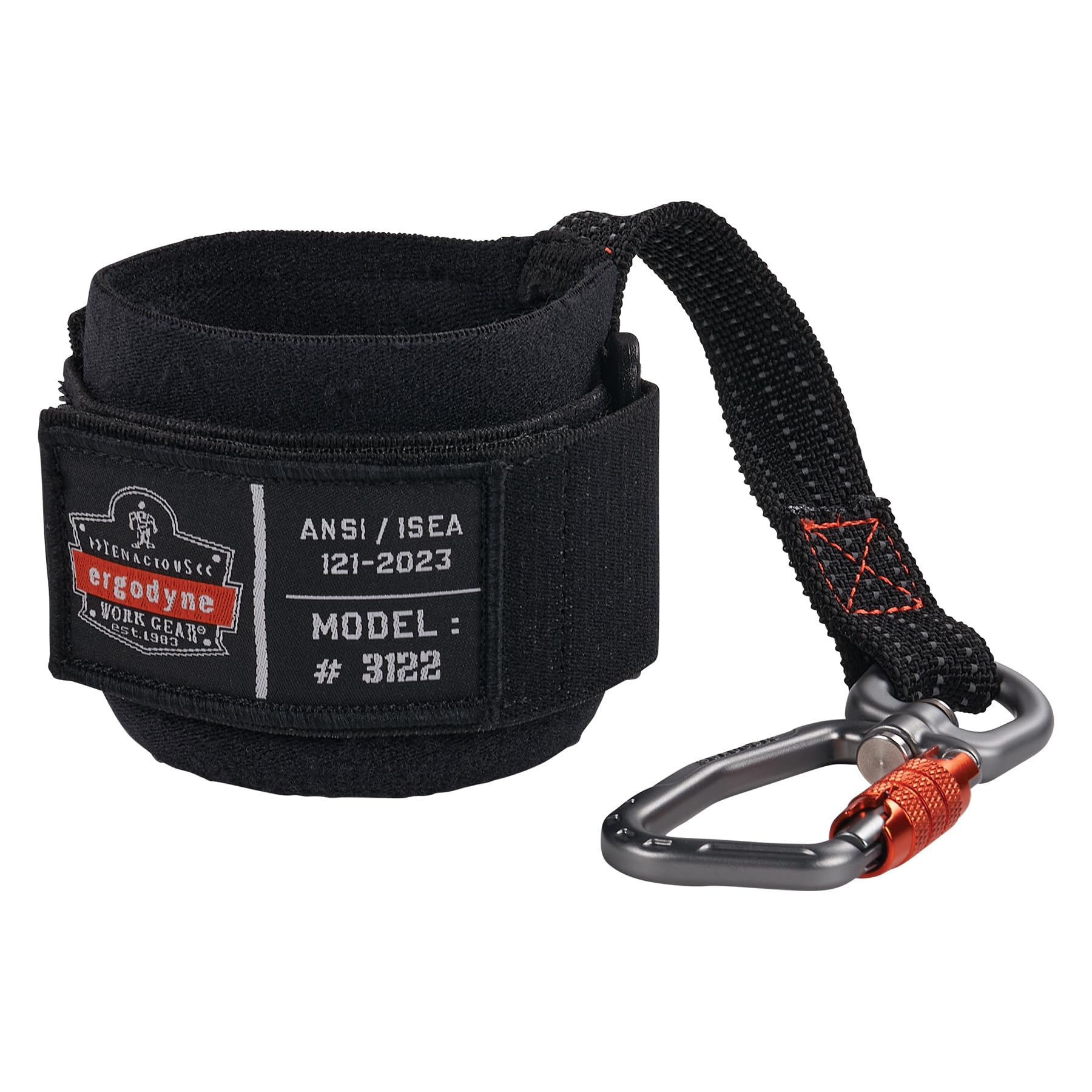 Ergodyne Squids 3122 Wrist Tool Lanyard, Carabiner Tool Tethering Attachment, Tool Weight Rating 5lbs