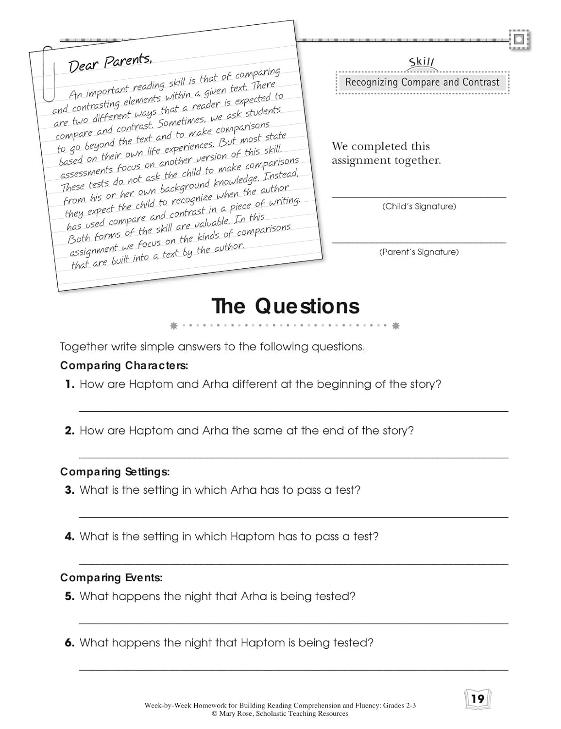 Week-by-Week Homework for Building Reading Comprehension & Fluency: Grades 2–3: 30 Reproducible High-Interest Passages