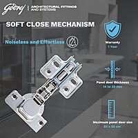 Slip On Cabinet Hinge - Soft Close / 4 Hole Half Overlay / 2227