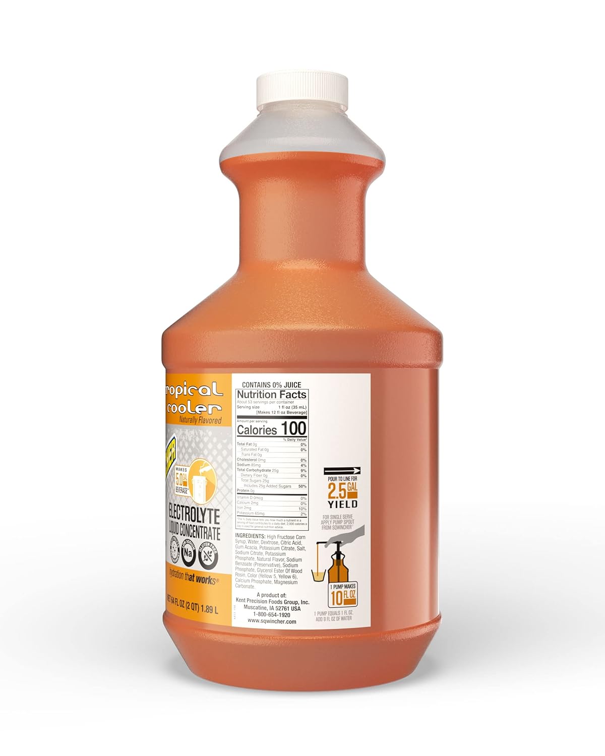 Sqwincher Liquid Concentrate | Tropical Cooler Flavored | Low Calorie | Low Sodium | Electrolyte Replenishment Hydration
