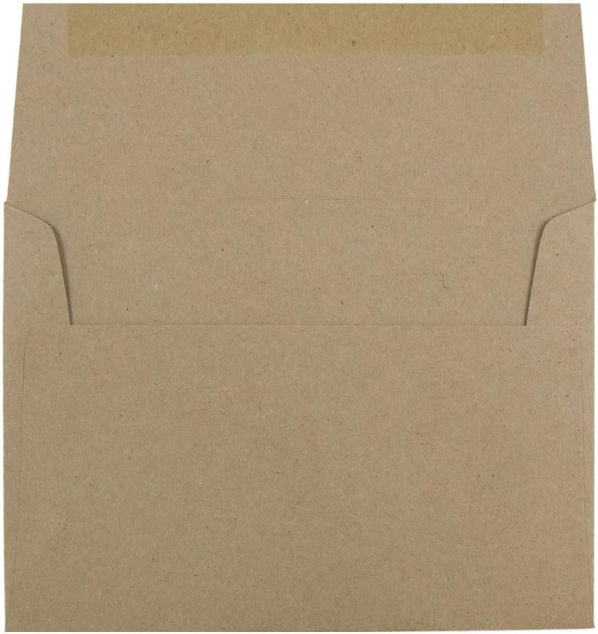 JAM PAPER Booklet Invitation Envelopes, Brown Kraft, Recycled
