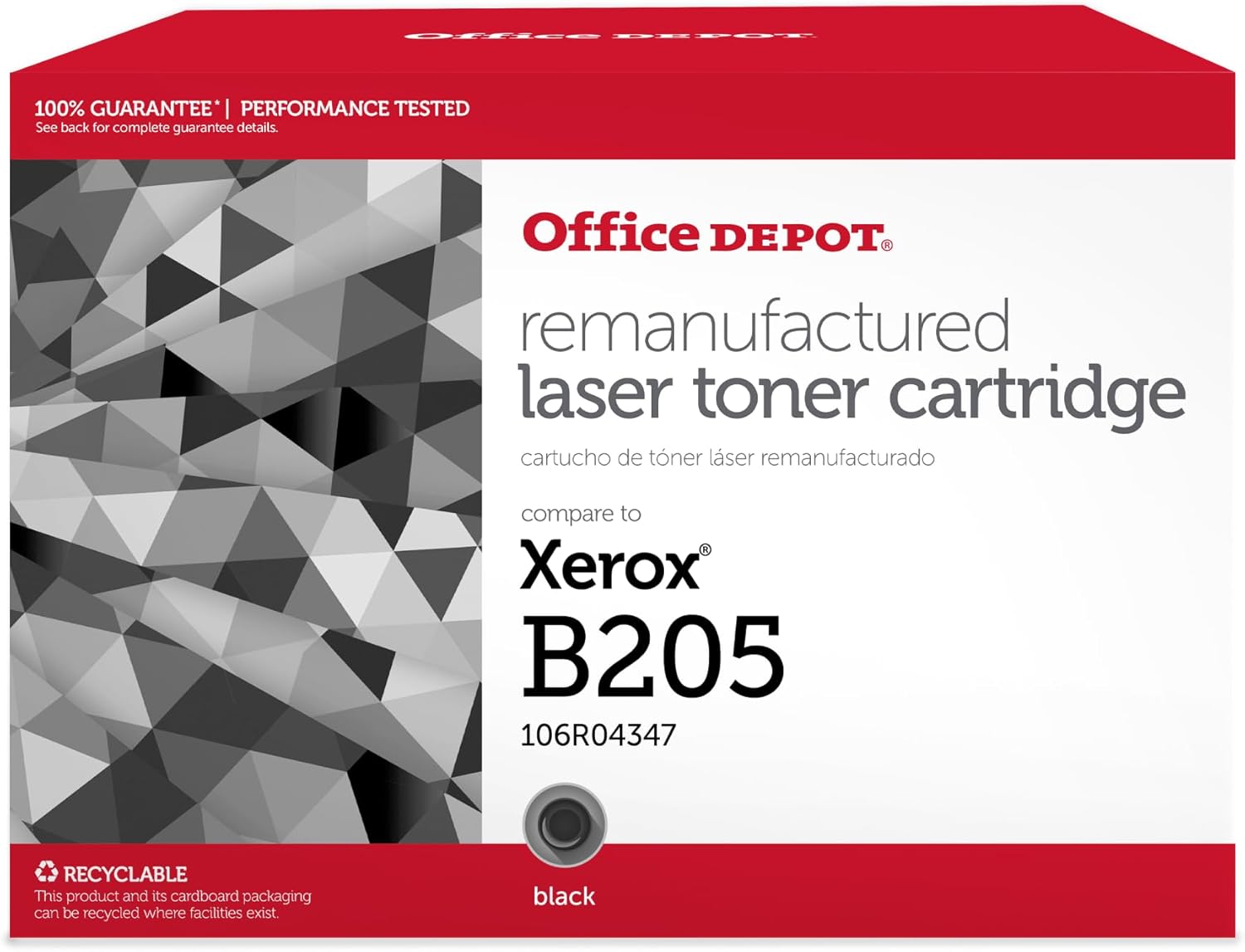 Office Depot Remanufactured Black High Yield Toner Cartridge Replacement For Xerox B205, ODB205HY