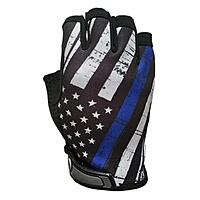 INDUSTRIOUS HANDWEAR Blue Line Flag Half-Finger Gloves - Unlined