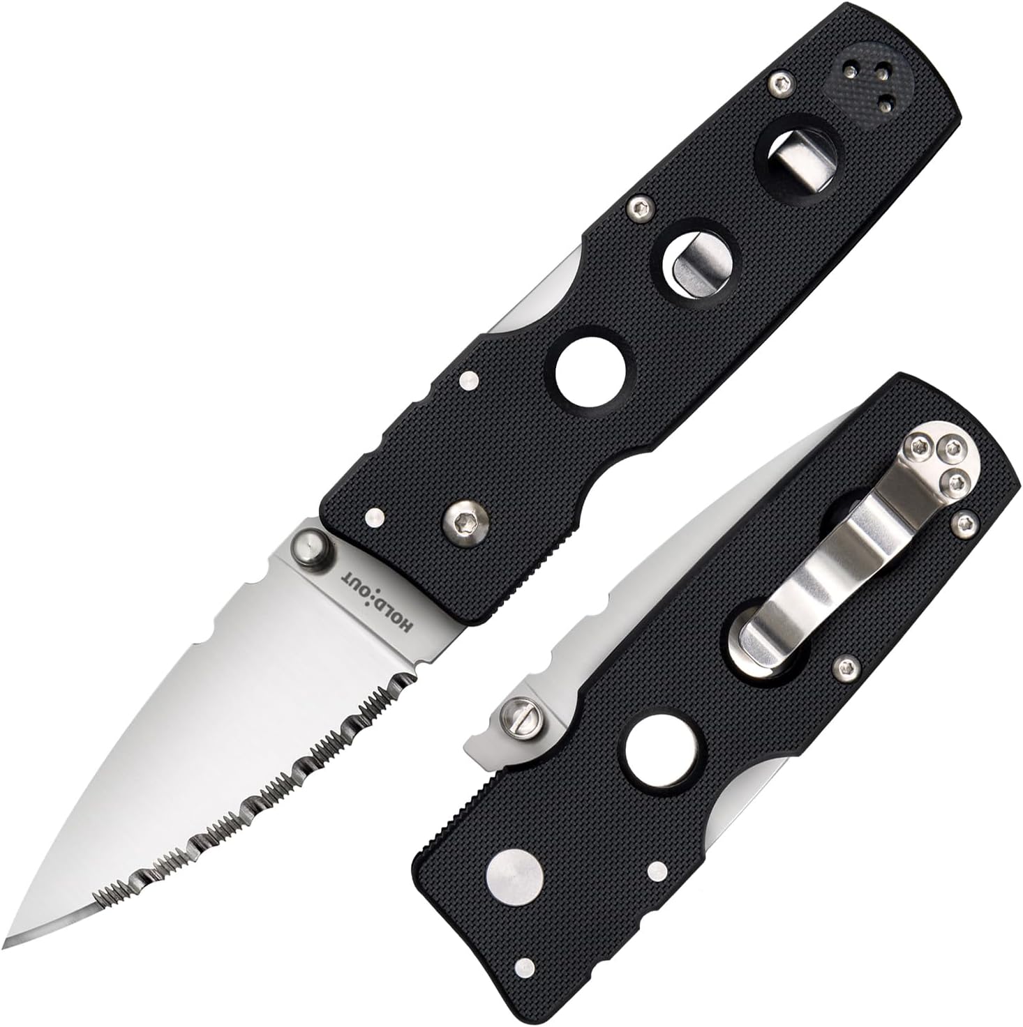 COLD STEEL Hold Out 3" S35VN Folding Pocket Knife with G-10 Handle and Tri-Ad Lock