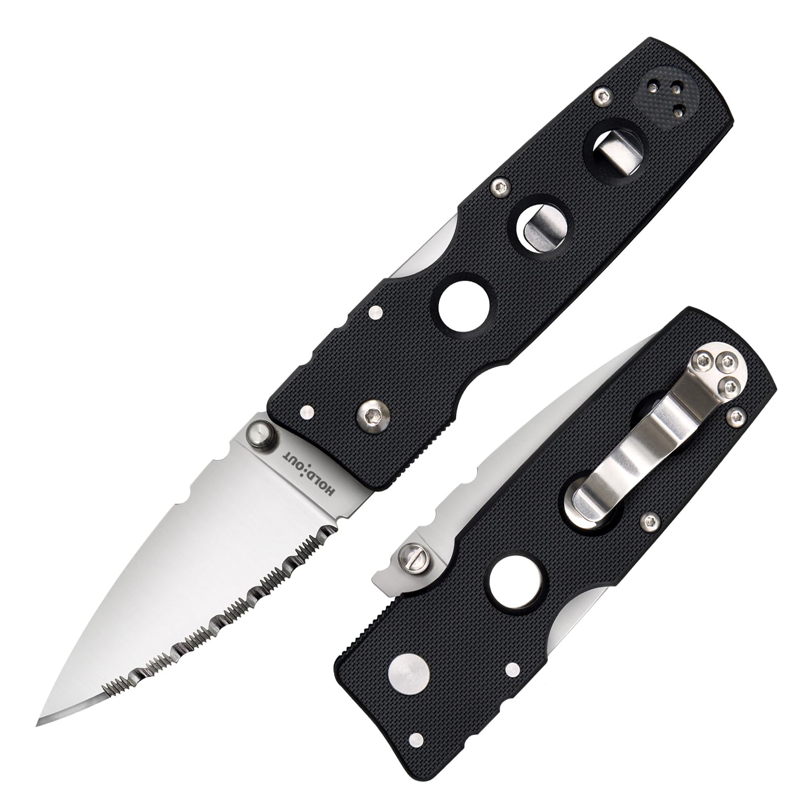 COLD STEEL Hold Out 3" S35VN Folding Pocket Knife with G-10 Handle and Tri-Ad Lock