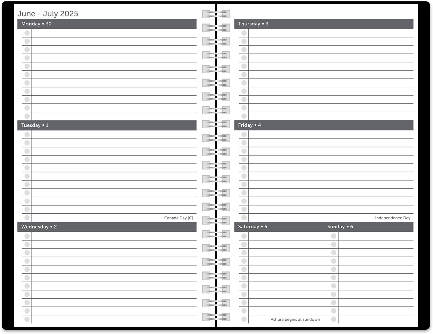 2025-2026 Office Depot® Brand Stellar Academic Weekly/Monthly Planner, 5-1/2" x 8-1/2", Black, July To June