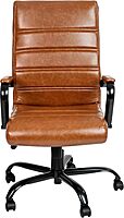 Flash Furniture Whitney Swivel LeatherSoft Desk Chair with Padded Seat and Armrests