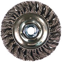 Pferd 81657 Single Row Power Knot Wire Wheel Brush with Standard Twist and Standard Flag, Round Hole, Carbon Steel Bristles