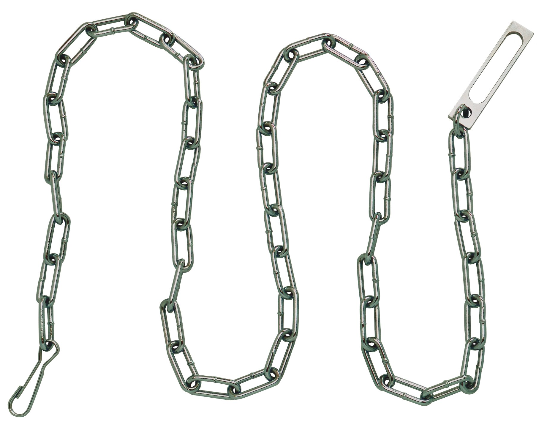 ACK, LLC Peerless Handcuff Company Security Plated Chain with Oversize Pass-Through Link and Heavy Duty Snap at Either End