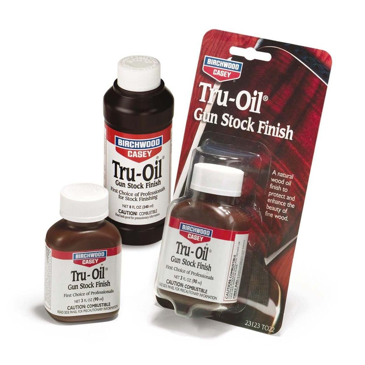 Birchwood Casey Fast-Drying Long-Lasting Water-Resistant Oil-Based Tru-Oil Stock Finish Bottle, 3 Ounce