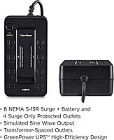 CyberPower ST425 Standby UPS Systems - 425VA/260W, 120 VAC, NEMA 5-15P, Compact, 8 Outlets, $75000 CEG, 3YR Warranty