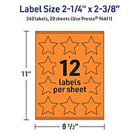 AVERY Printable Star Labels with Sure Feed Technology - Bright Orange