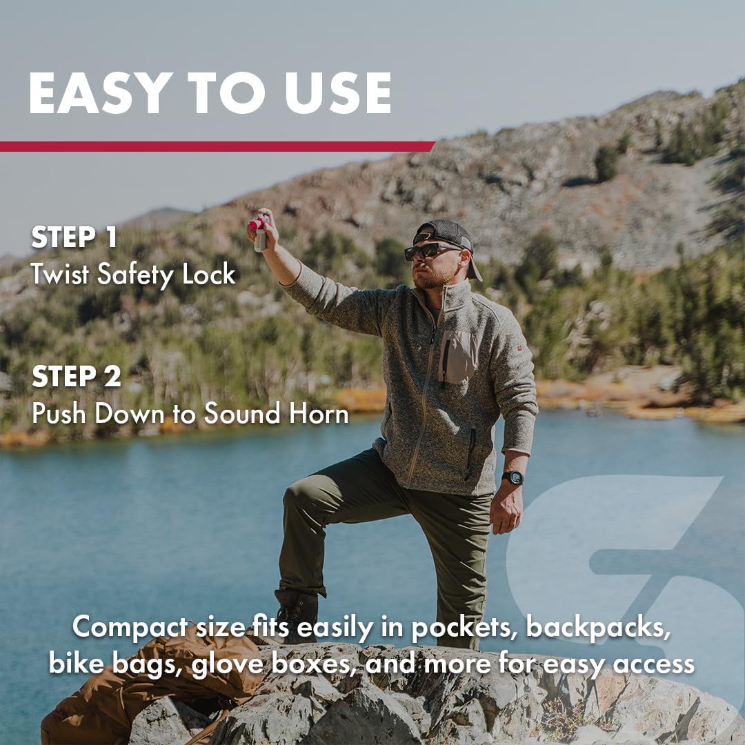 SABRE Sport and Safety Horn, 130 dB Air Horn, 60 ¼ Second or 25 ½ Second Bursts, Audible Up to 1/2-Miles (804-Meters)