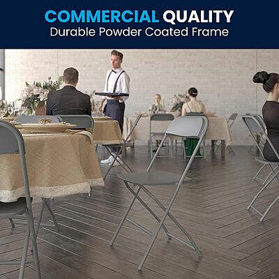 Flash Furniture Hercules Series Commercial-Grade Plastic Folding Chair - 650LB Weight Capacity