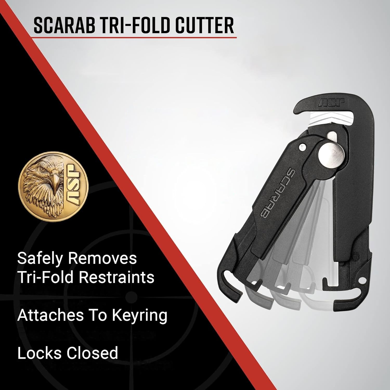 ASP Scarab Cutter for Tri-Fold Restraints, Clippers for Safe Removal of Disposable Cuffs