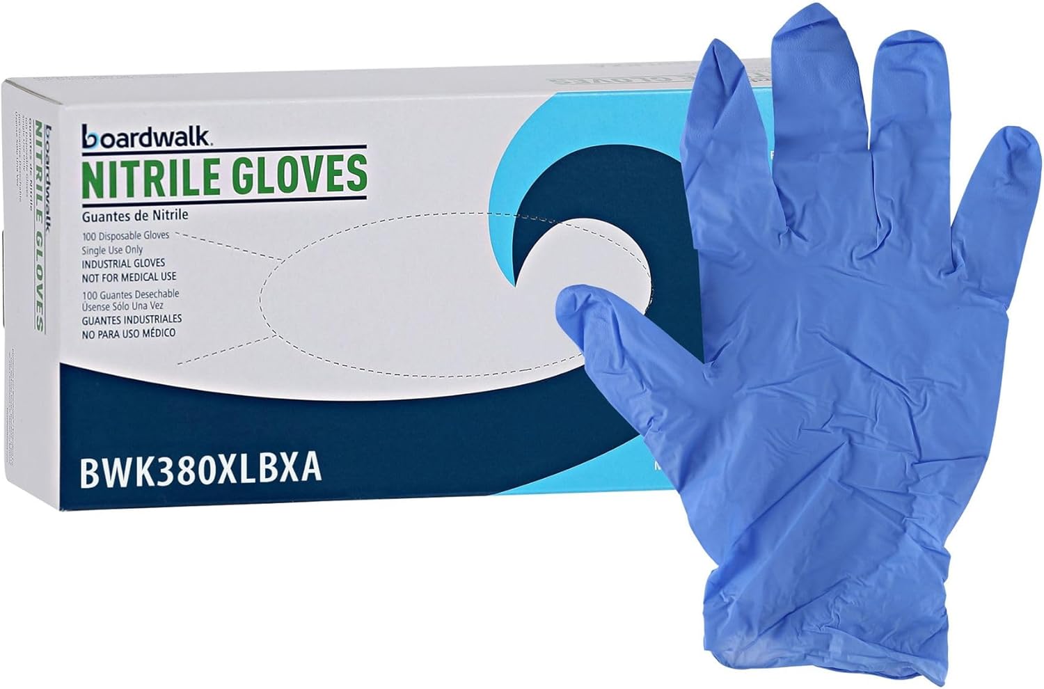 Boardwalk Disposable General-Purpose Powder-Free Nitrile Gloves, X-Large, Blue, 4mil, Box Of 100 Gloves