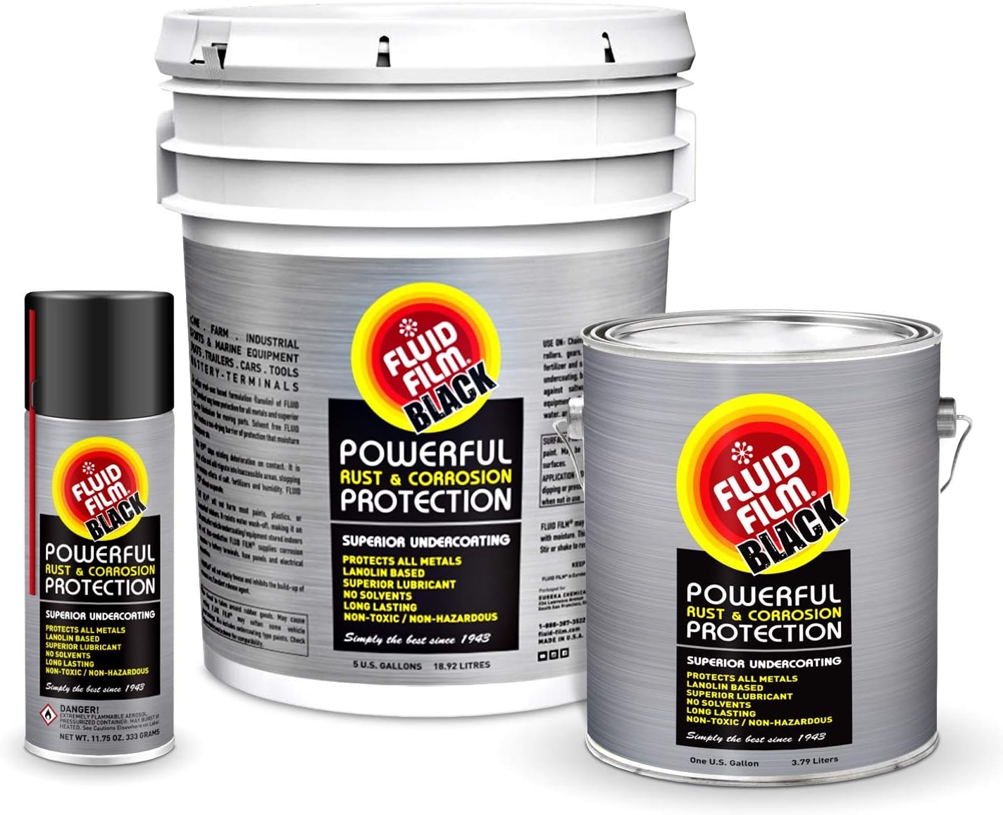 Fluid Film Black Non-Aerosol, Long Lasting Corrosion, Penetrant & Lubricant, Anti-Rust Coating